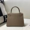 Kelly 25CM Epsom Leather Full Handmade Silver Hardware Top Quality 8C Gri Elephant