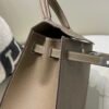 Kelly 25CM Epsom Leather Full Handmade Silver Hardware Top Quality 8C Gri Elephant