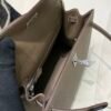 Kelly 25CM Epsom Leather Full Handmade Silver Hardware Top Quality 8C Gri Elephant