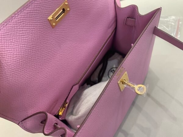 Kelly 25CM Global Delivery X9 Mauve Sylvestre Epsom Leather Gold Hardware
