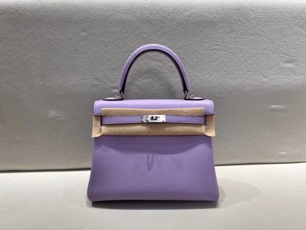Top Quality Kelly 25CM P9 Anemone Swift Leather Silver Hardware