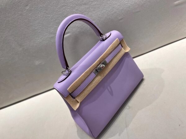 Top Quality Kelly 25CM P9 Anemone Swift Leather Silver Hardware