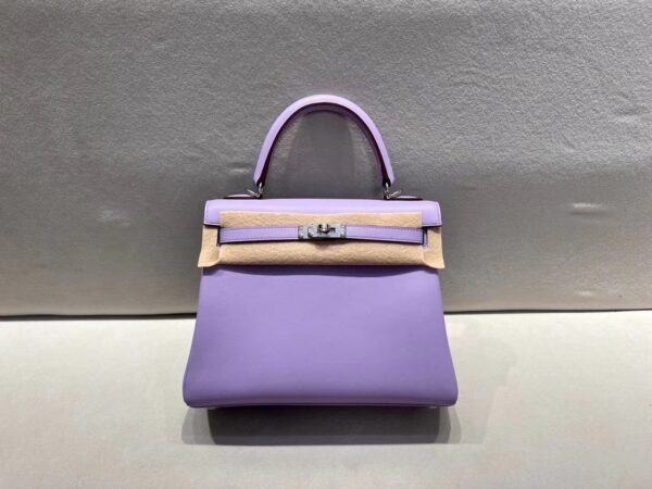 Top Quality Kelly 25CM P9 Anemone Swift Leather Silver Hardware