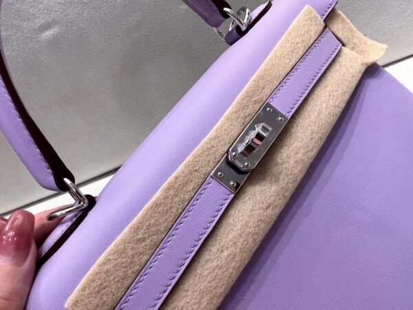 Top Quality Kelly 25CM P9 Anemone Swift Leather Silver Hardware