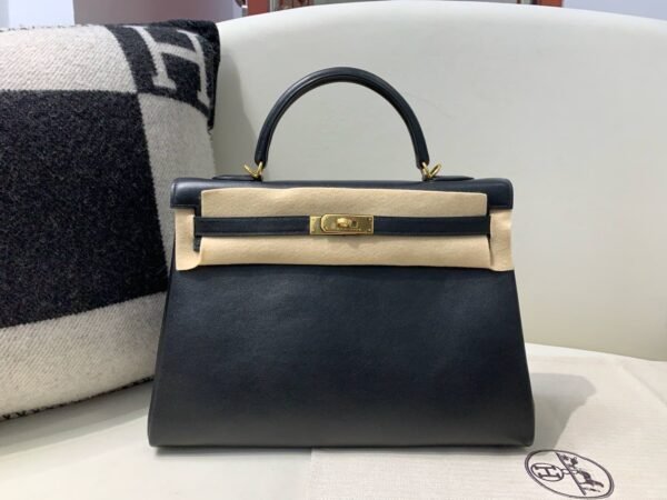 Full Handmade Kelly 35CM 89 Nior Swift Leather Gold Hardware Top Quality