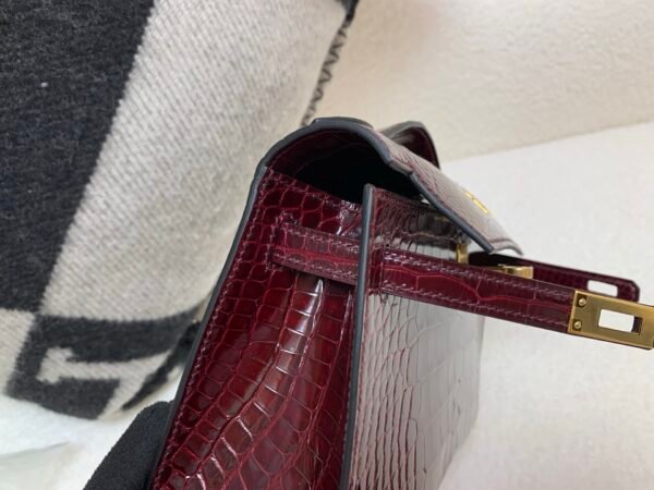 Kelly Pochette 22CM 57 Bordeaux American Alligator Gold Hardware
