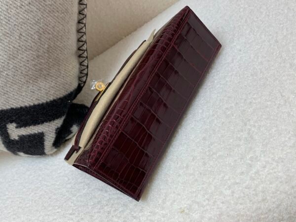 Kelly Pochette 22CM 57 Bordeaux American Alligator Gold Hardware