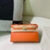 Global Sales Kelly Pochette 22CM Swift Leather Gold Hardware 93 Orange