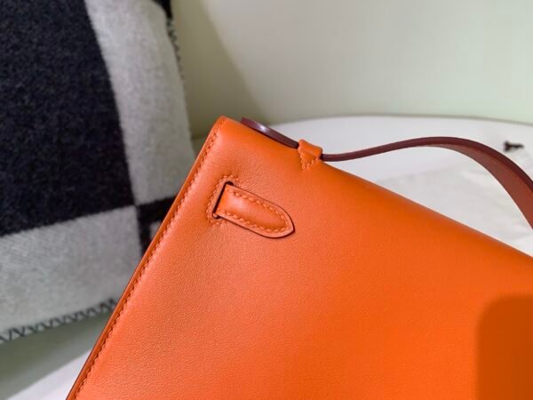 Global Sales Kelly Pochette 22CM Swift Leather Gold Hardware 93 Orange