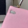 Kelly 25CM Chevre Leather 3Q Rose Saiura 80 Gris Perle Full Handmade