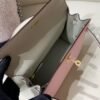 Kelly 25CM Chevre Leather 3Q Rose Saiura 80 Gris Perle Full Handmade