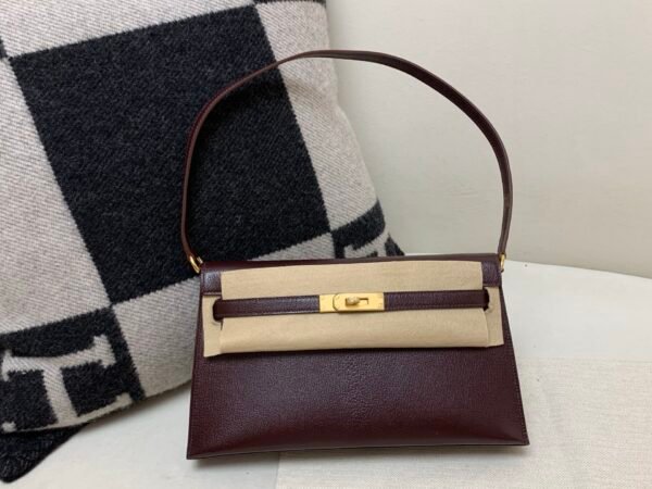 Full Handmade Kelly Elan 28CM Chevre Leather Gold Hardware 0G