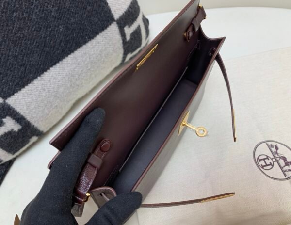 Full Handmade Kelly Elan 28CM Chevre Leather Gold Hardware 0G