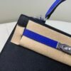 Full Handmade Kelly 25CM Epsom Leather 89 Nior 7T Bleu electrique