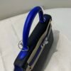 Full Handmade Kelly 25CM Epsom Leather 89 Nior 7T Bleu electrique