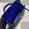 Full Handmade Kelly 25CM Epsom Leather 89 Nior 7T Bleu electrique