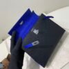 Full Handmade Kelly 25CM Epsom Leather 89 Nior 7T Bleu electrique