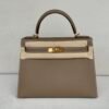 Handmade Kelly 28CM 8C Gri Elephant Epsom Leather Gold Hardware