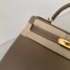 Handmade Kelly 28CM 8C Gri Elephant Epsom Leather Gold Hardware