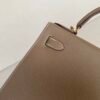 Handmade Kelly 28CM 8C Gri Elephant Epsom Leather Gold Hardware