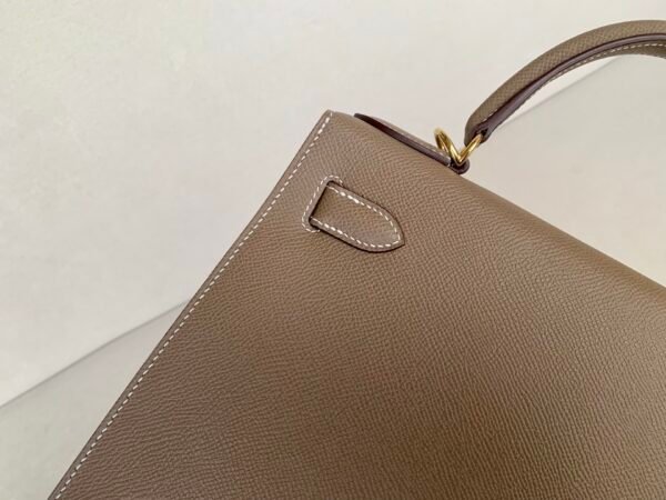 Handmade Kelly 28CM 8C Gri Elephant Epsom Leather Gold Hardware