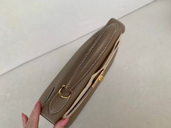 Handmade Kelly 28CM 8C Gri Elephant Epsom Leather Gold Hardware