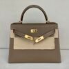 Handmade Kelly 28CM 8C Gri Elephant Epsom Leather Gold Hardware