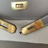 Handmade Kelly 28CM 8C Gri Elephant Epsom Leather Gold Hardware