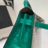 Kelly 28CM New Arrival 81 Gris Tourterelle 6Q Vert Emeraude Porosus Leather GHW