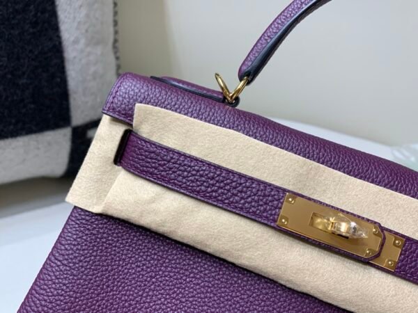 Top Quality Kelly 28CM 59 RAISIN Togo Leather Gold Hardware