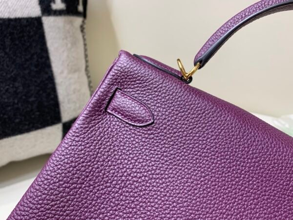 Top Quality Kelly 28CM 59 RAISIN Togo Leather Gold Hardware