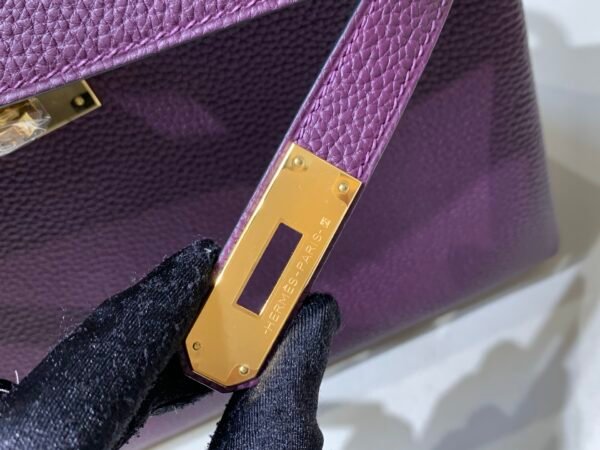 Top Quality Kelly 28CM 59 RAISIN Togo Leather Gold Hardware