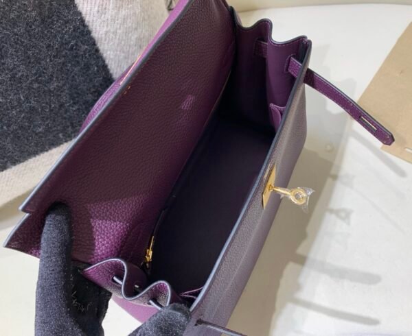 Top Quality Kelly 28CM 59 RAISIN Togo Leather Gold Hardware