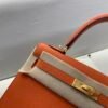 Original Quality 1:1 To Make Kelly 25CM 93 Orange Epsom Leather GHW