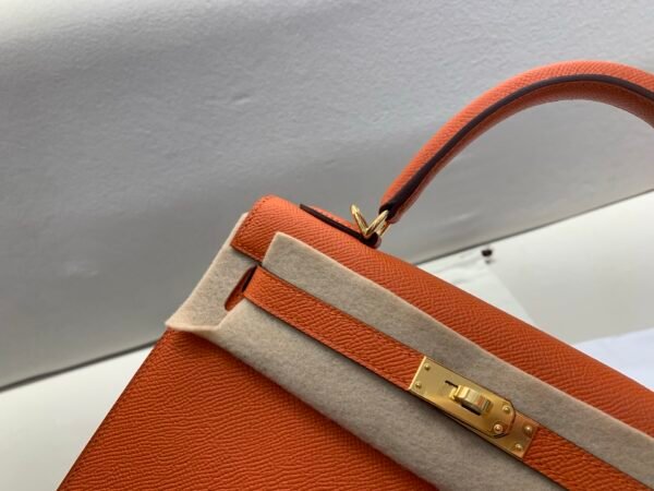 Original Quality 1:1 To Make Kelly 25CM 93 Orange Epsom Leather GHW
