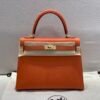 Original Quality 1:1 To Make Kelly 25CM 93 Orange Epsom Leather GHW