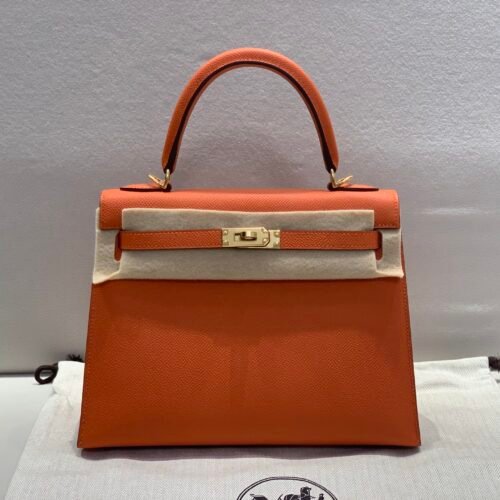 wsxc1753372153115_0 Original Quality 1:1 To Make Kelly 25CM 93 Orange Epsom Leather GHW