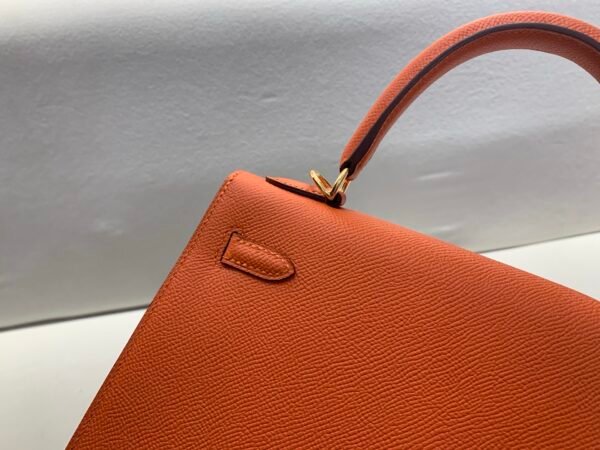 Original Quality 1:1 To Make Kelly 25CM 93 Orange Epsom Leather GHW