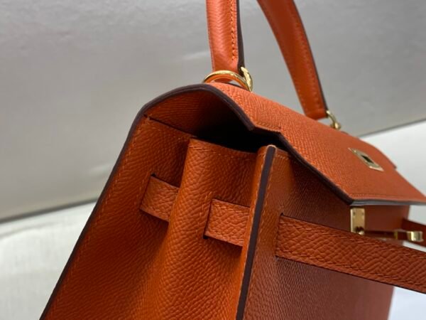 Original Quality 1:1 To Make Kelly 25CM 93 Orange Epsom Leather GHW