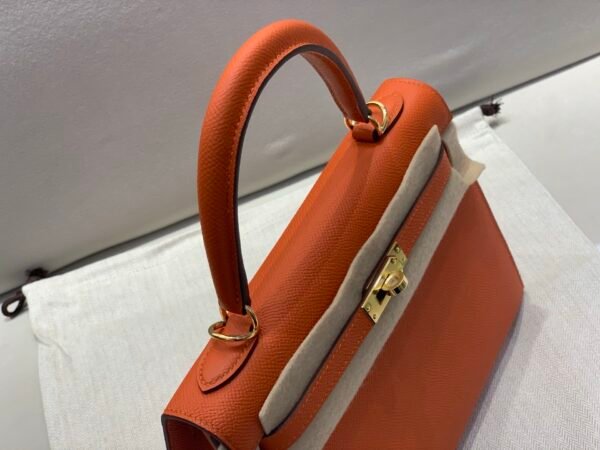Original Quality 1:1 To Make Kelly 25CM 93 Orange Epsom Leather GHW