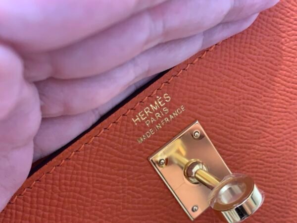 Original Quality 1:1 To Make Kelly 25CM 93 Orange Epsom Leather GHW