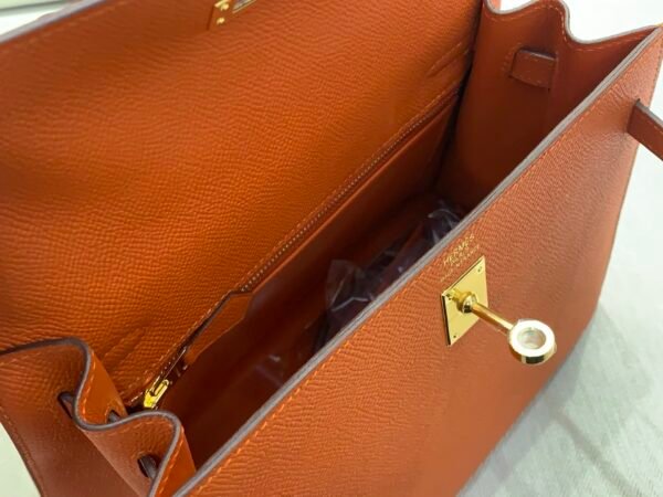 Original Quality 1:1 To Make Kelly 25CM 93 Orange Epsom Leather GHW