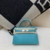 Mini Kelly 19CM Alligator Skin 7F Bleu Paon Full Handmade Silver Hardware