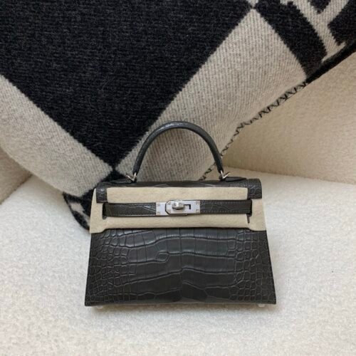 Global Shipping Mini Kelly 19CM 88 Graphite Alligator Skin Original Package
