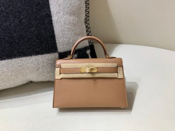 Top Quality Mini Kelly 19CM Chevre Leather 2J Gold Hardware