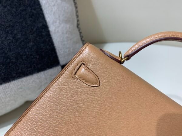 Top Quality Mini Kelly 19CM Chevre Leather 2J Gold Hardware
