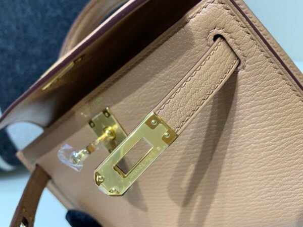 Top Quality Mini Kelly 19CM Chevre Leather 2J Gold Hardware