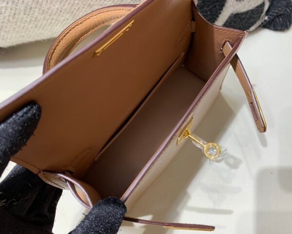 Top Quality Mini Kelly 19CM Chevre Leather 2J Gold Hardware