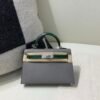 Mini Kelly 19CM 0L 6Q Vert Emeraude Madame Leather and Crocodile Skin SHW