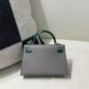 Mini Kelly 19CM 0L 6Q Vert Emeraude Madame Leather and Crocodile Skin SHW